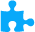 A blue puzzle piece